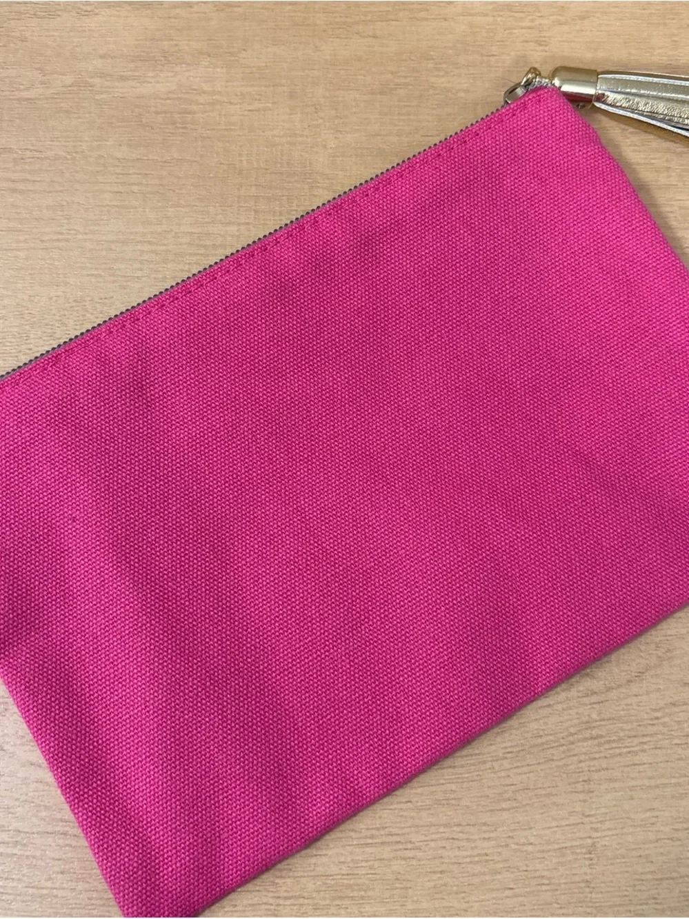 tarte Hot Pink Canvas Makeup Pouch with Gold Script